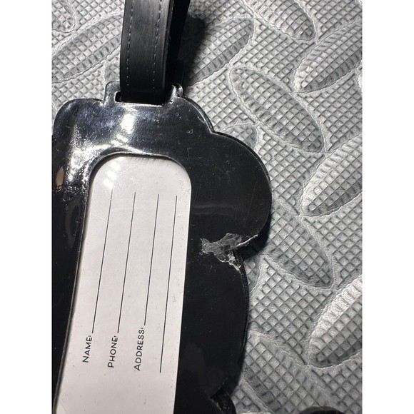 Disney Minnie Mouse Luggage Travel Tag Black Red Rubber Material 6"x4" - Picture 9 of 9